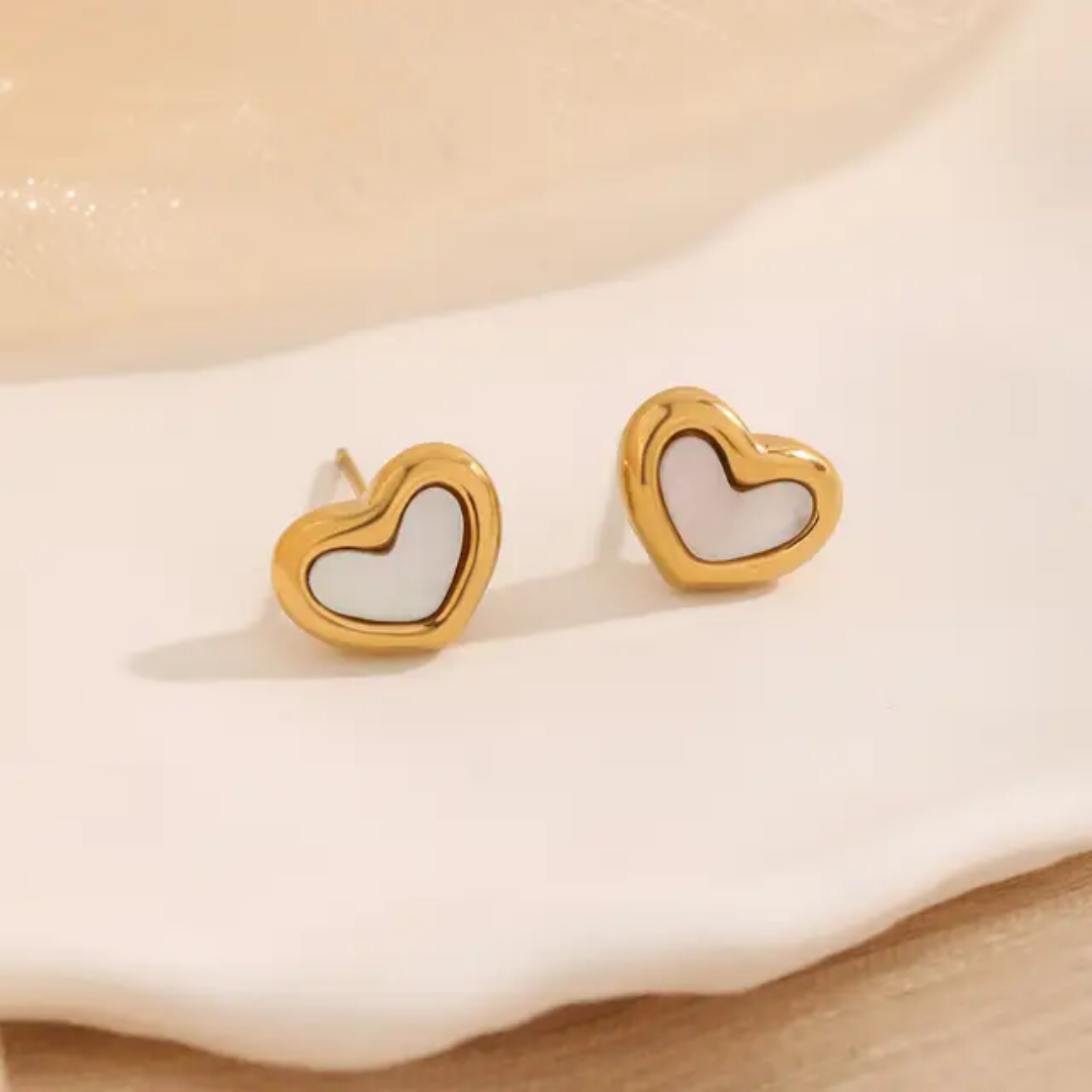 Jewelry set Women Stainless Steel 18k Gold Pearl Shell Zircon Clover Butterfly Heart Pendant Necklace Rings Earrings Chains Bracelet Set