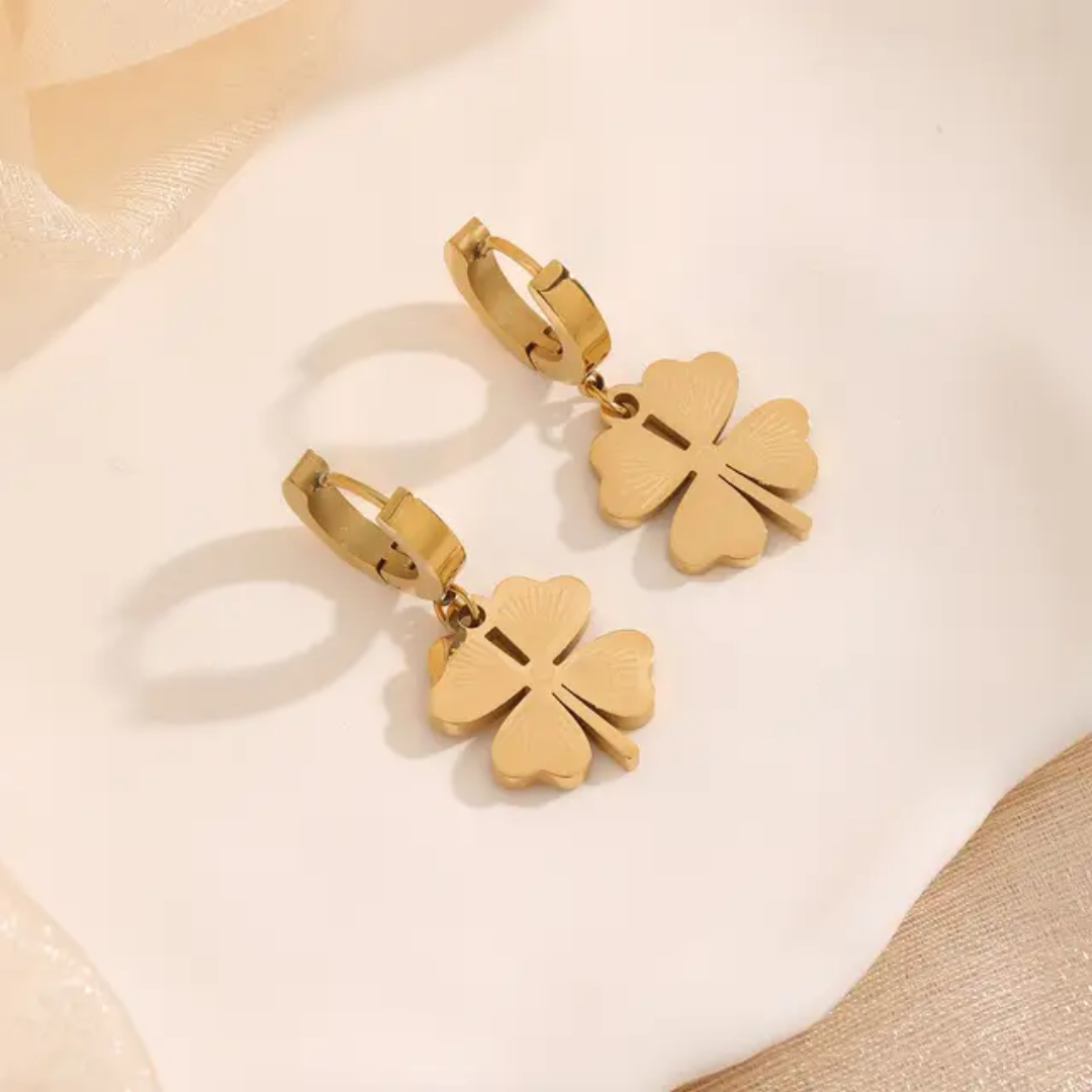 Jewelry set Women Stainless Steel 18k Gold Pearl Shell Zircon Clover Butterfly Heart Pendant Necklace Rings Earrings Chains Bracelet Set