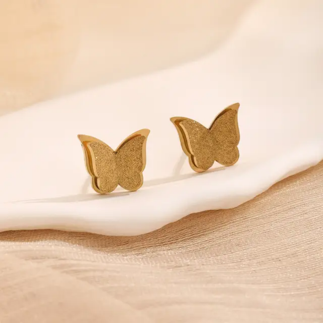 Jewelry set Women Stainless Steel 18k Gold Pearl Shell Zircon Clover Butterfly Heart Pendant Necklace Rings Earrings Chains Bracelet Set