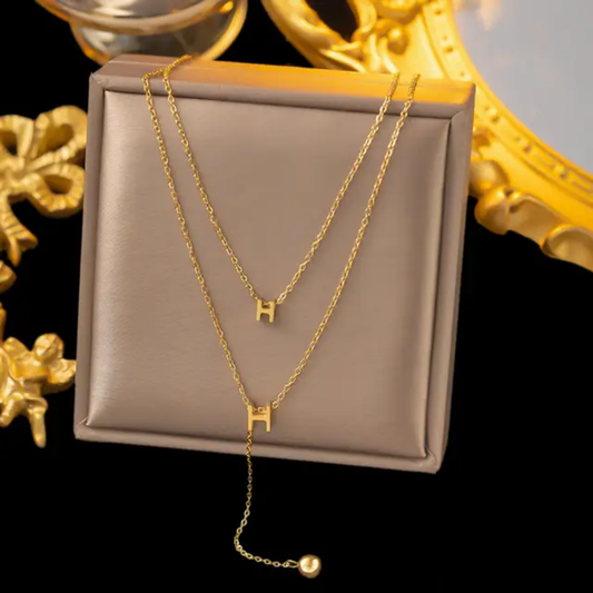 Angeline fashion store  Jewelry set Women Stainless Steel 18k Gold Pearl Shell Zircon Clover Butterfly Heart Pendant Necklace Rings Earrings Chains Bracelet Set