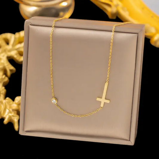 Angeline fashion store  Jewelry set Women Stainless Steel 18k Gold Pearl Shell Zircon Clover Butterfly Heart Pendant Necklace Rings Earrings Chains Bracelet Set
