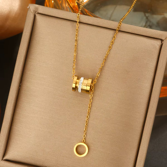 Hot Stainless Steel 18K Gold Pearl Shell Zircon Clover Heart Butterfly Letter Pendant Necklace Women Flower Bow Chain Necklace