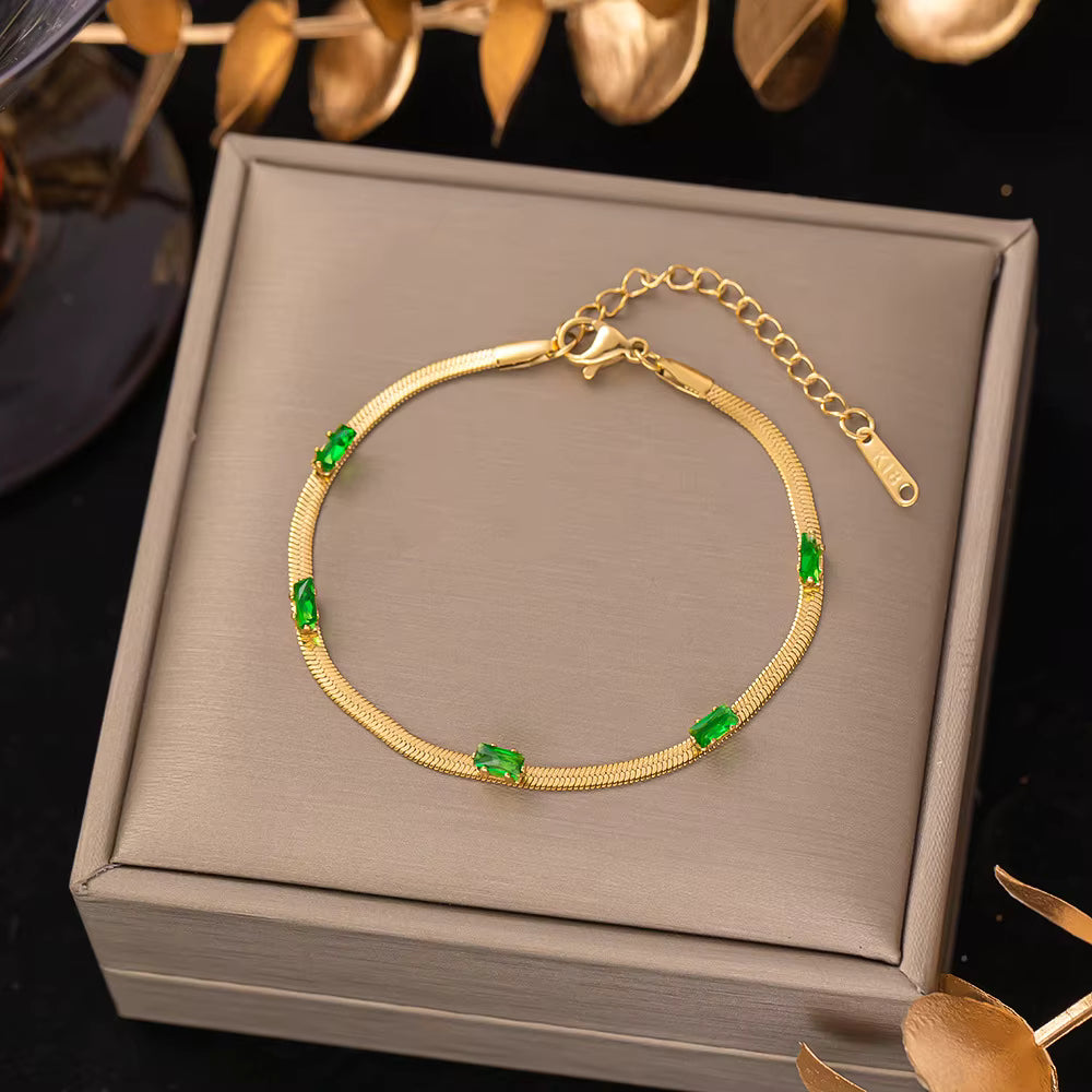 Stainless Steel Bracelets Hippie Gothic Pearl Chain Pendants Fashion Bracelet for Women Jewelry