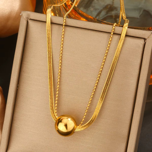 Hot Stainless Steel 18K Gold Pearl Shell Zircon Clover Heart Butterfly Letter Pendant Necklace Women Flower Bow Chain Necklace