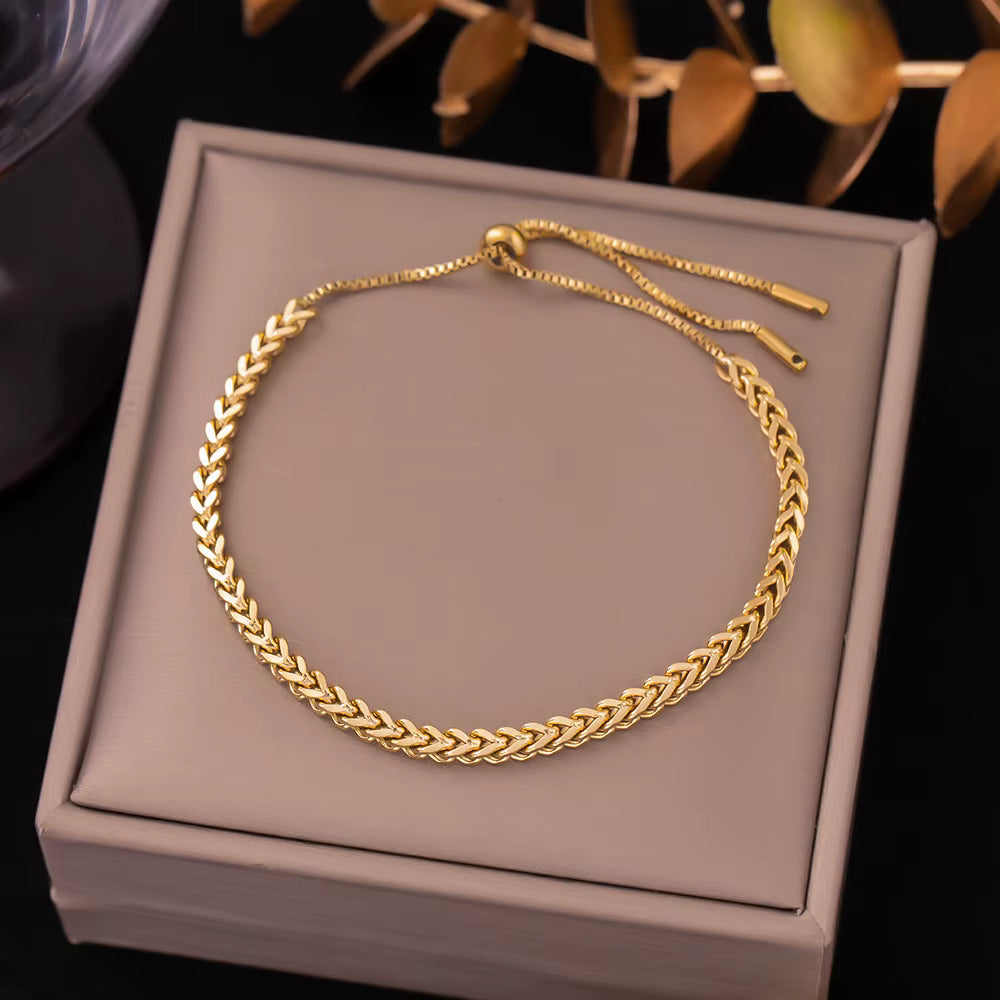Stainless Steel Bracelets Hippie Gothic Pearl Chain Pendants Fashion Bracelet for Women Jewelry