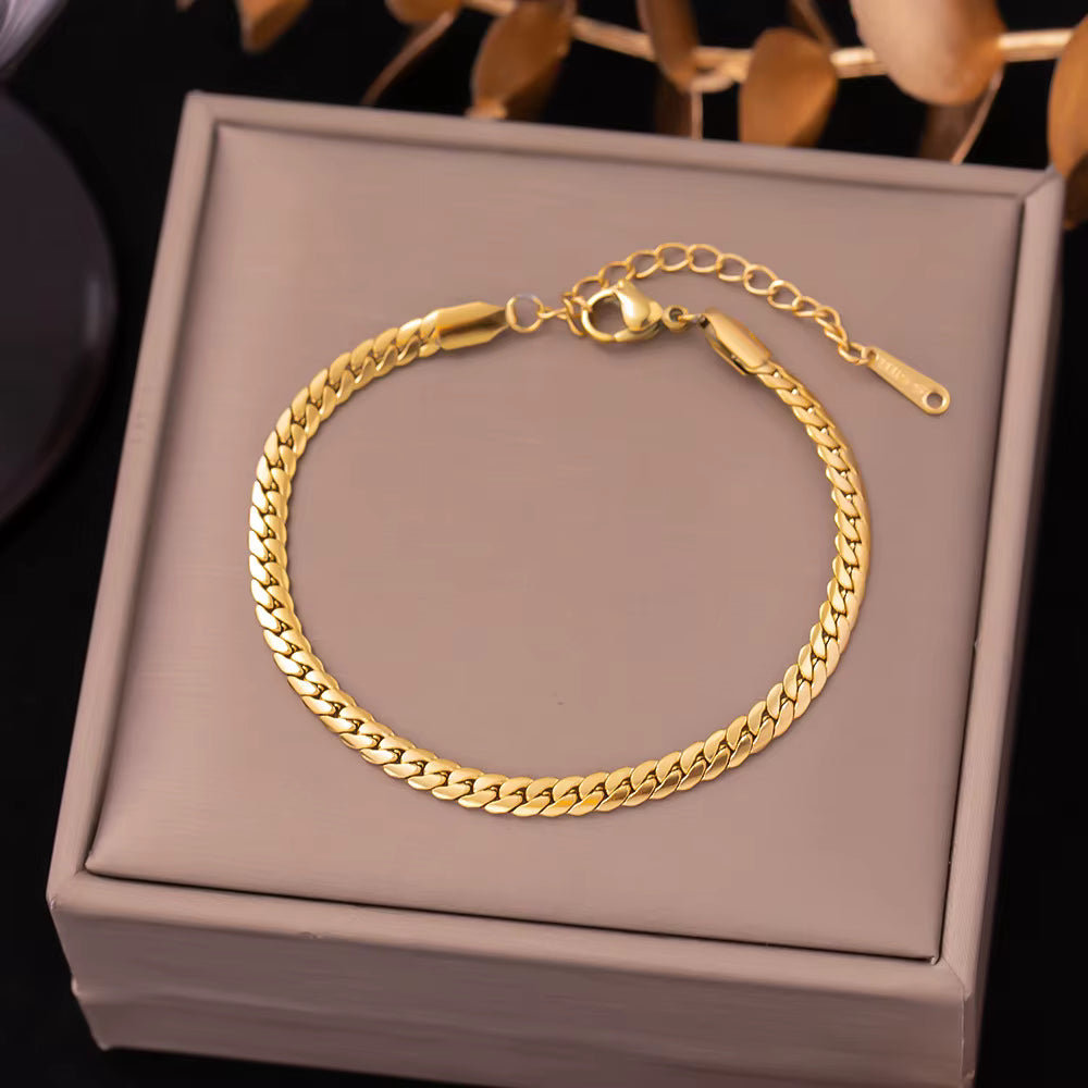 Stainless Steel Bracelets Hippie Gothic Pearl Chain Pendants Fashion Bracelet for Women Jewelry