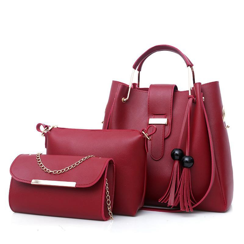 3pcs in 1 Set Bag Female New Crossbody Women's Handbag Fashion Shoulder Handheld Bucket Ladies Box Bag Sub Mother Bag Mombag