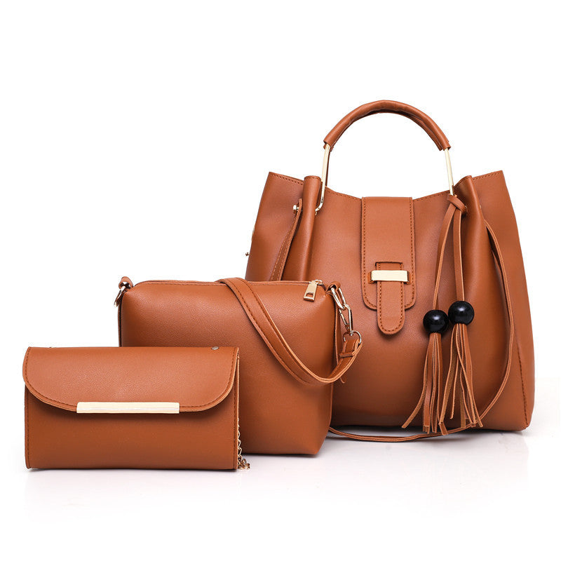 3pcs in 1 Set Bag Female New Crossbody Women's Handbag Fashion Shoulder Handheld Bucket Ladies Box Bag Sub Mother Bag Mombag