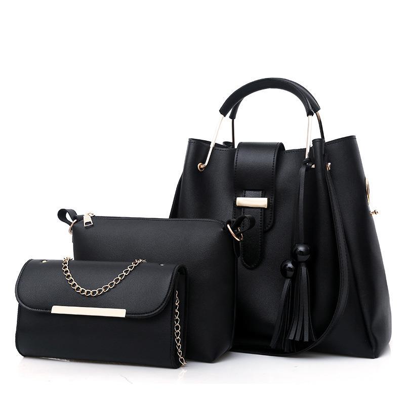 3pcs in 1 Set Bag Female New Crossbody Women's Handbag Fashion Shoulder Handheld Bucket Ladies Box Bag Sub Mother Bag Mombag