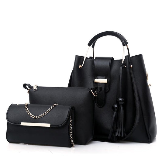 3pcs in 1 Set Bag Female New Crossbody Women's Handbag Fashion Shoulder Handheld Bucket Ladies Box Bag Sub Mother Bag Mombag