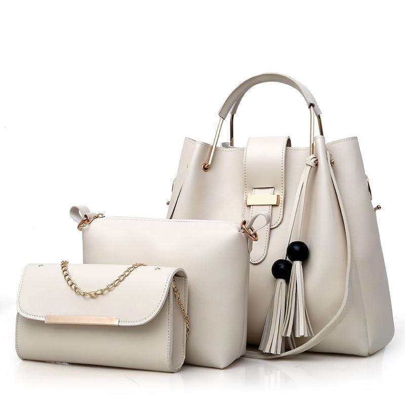 3pcs in 1 Set Bag Female New Crossbody Women's Handbag Fashion Shoulder Handheld Bucket Ladies Box Bag Sub Mother Bag Mombag