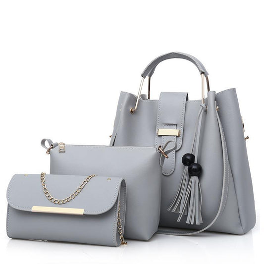 3pcs in 1 Set Bag Female New Crossbody Women's Handbag Fashion Shoulder Handheld Bucket Ladies Box Bag Sub Mother Bag Mombag