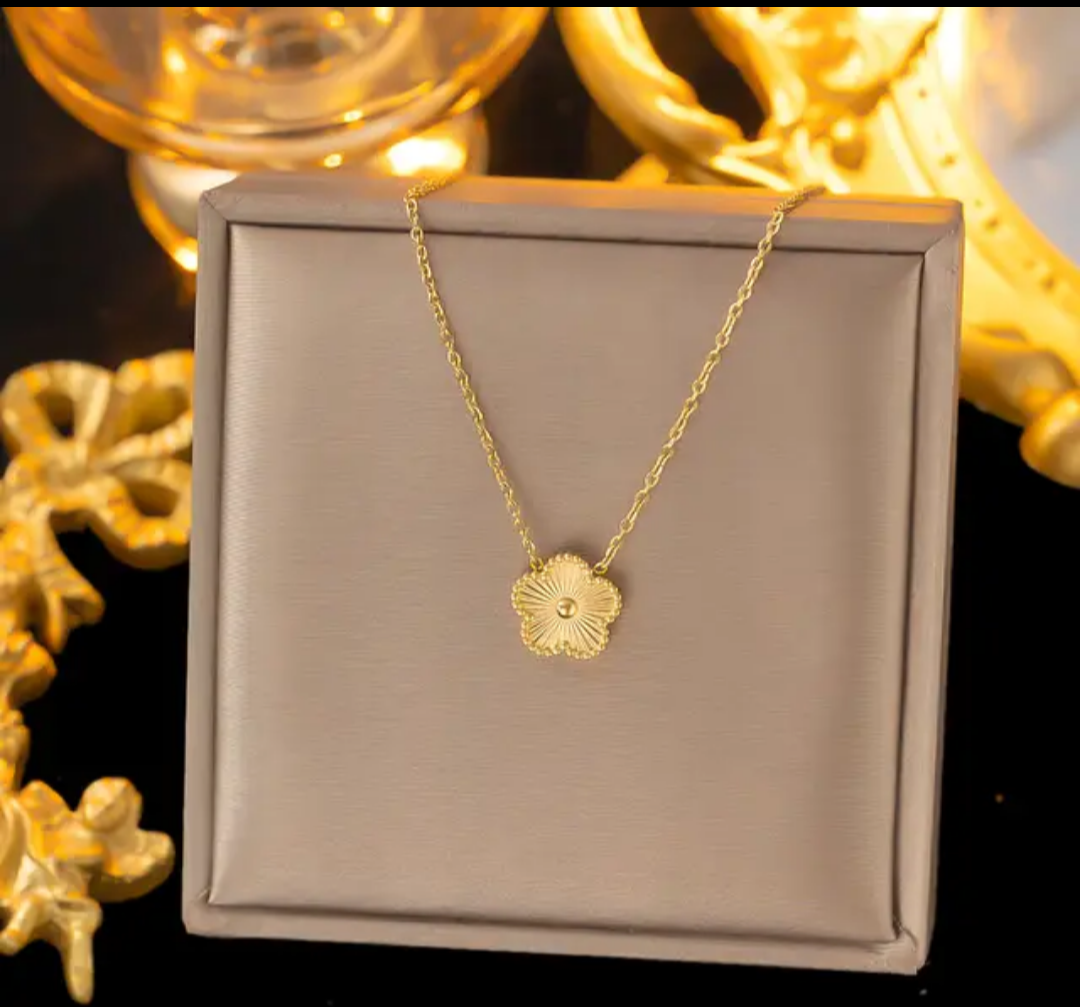 Jewelry set Women Stainless Steel 18k Gold Pearl Shell Zircon Clover Butterfly Heart Pendant Necklace Rings Earrings Chains Bracelet Set