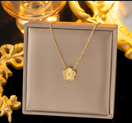 Jewelry set Women Stainless Steel 18k Gold Pearl Shell Zircon Clover Butterfly Heart Pendant Necklace Rings Earrings Chains Bracelet Set