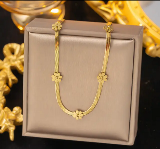 Jewelry set Women Stainless Steel 18k Gold Pearl Shell Zircon Clover Butterfly Heart Pendant Necklace Rings Earrings Chains Bracelet Set