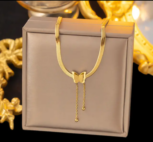 Jewelry set Women Stainless Steel 18k Gold Pearl Shell Zircon Clover Butterfly Heart Pendant Necklace Rings Earrings Chains Bracelet Set