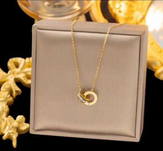 Jewelry set Women Stainless Steel 18k Gold Pearl Shell Zircon Clover Butterfly Heart Pendant Necklace Rings Earrings Chains Bracelet Set