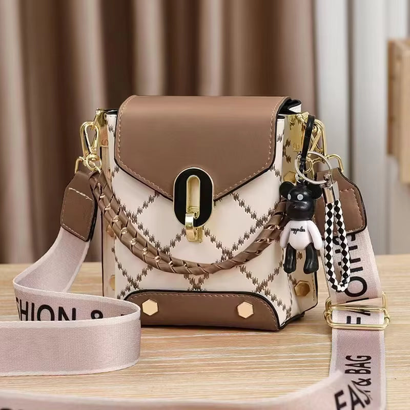 Womens Leather Shoulder Bag Satchel Wallet with Removable Strap Fashionable