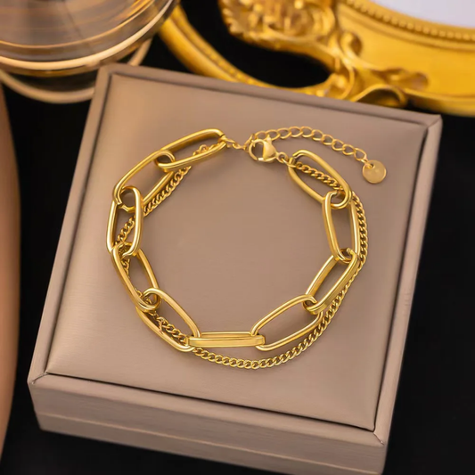 Stainless Steel Bracelets Hippie Gothic Pearl Chain Pendants Fashion Bracelet for Women Jewelry