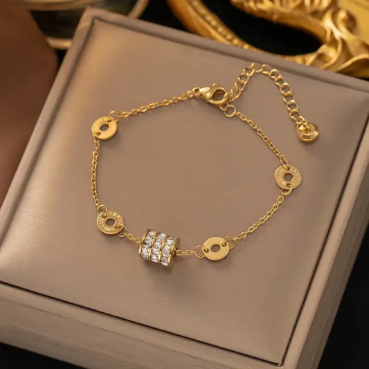 Stainless Steel Bracelets Hippie Gothic Pearl Chain Pendants Fashion Bracelet for Women Jewelry