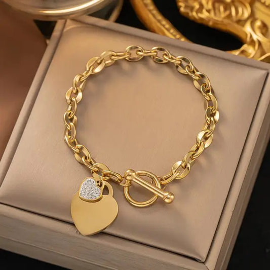 Stainless Steel Bracelets Hippie Gothic Pearl Chain Pendants Fashion Bracelet for Women Jewelry