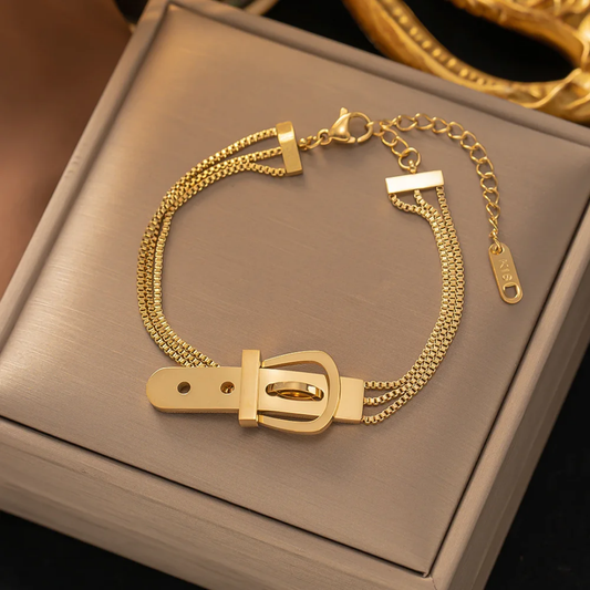 Stainless Steel Bracelets Hippie Gothic Pearl Chain Pendants Fashion Bracelet for Women Jewelry
