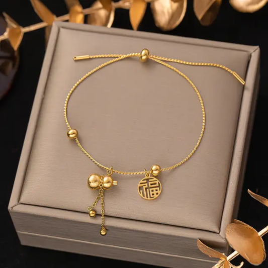 Stainless Steel Bracelets Hippie Gothic Pearl Chain Pendants Fashion Bracelet for Women Jewelry