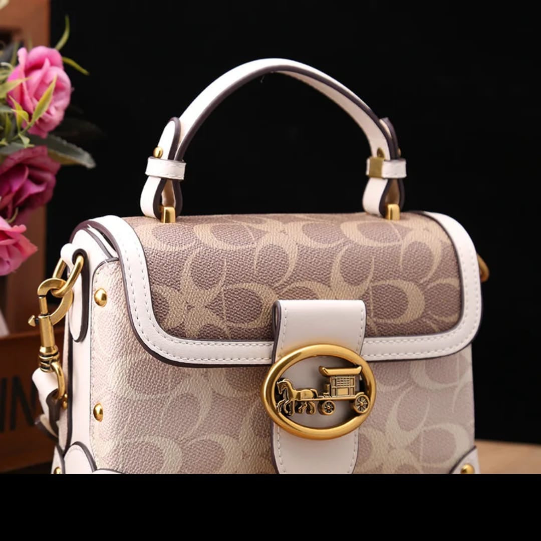 New minimalist and fashionable small handbag, contrasting color women's bag, high-end carriage crossbody bag, portable box bag