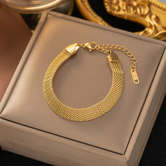 Stainless Steel Bracelets Hippie Gothic Pearl Chain Pendants Fashion Bracelet for Women Jewelry
