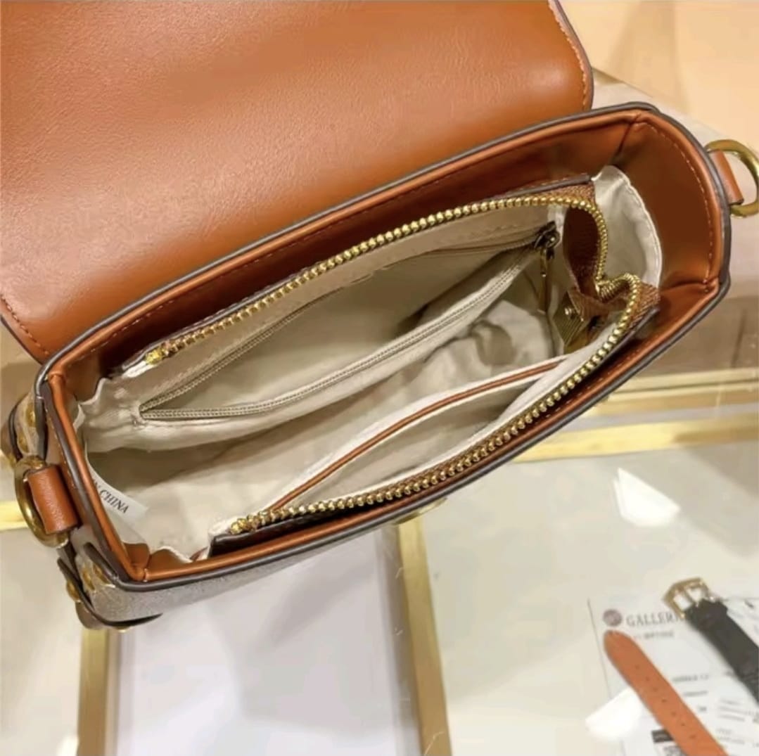 l handbag, contrasting color women's bag, high-end carriage crossbody bag, portable box bag